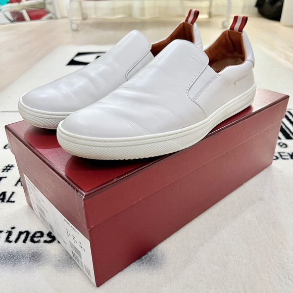 Bally Orniel White Leather Slip On Loafers main image 7